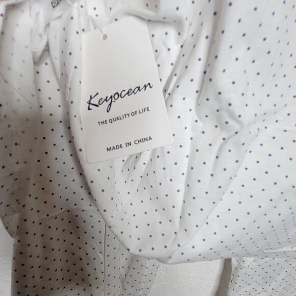 Keyocean Purple Polka Dot Long Pajama Set XXL NEW - Picture 3 of 9